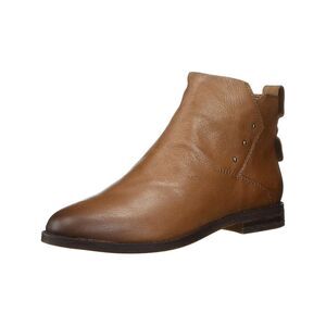 FRANCO SARTO Womens Beige Studded Almond Toe Zip-Up Leather Booties 6.5 M
